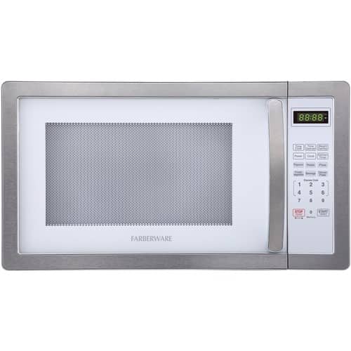 Farberware - Classic 1.1 Cu. Ft. Countertop Microwave Oven - Platinum white-Front_Standard