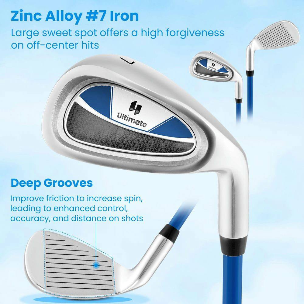 Zinc Alloy #7 Iron  
Large sweet spot offers a high forgiveness on off-center hits  

Deep Grooves  
Improve friction to increase spin, leading to enhanced control, accuracy, and distance on shots
