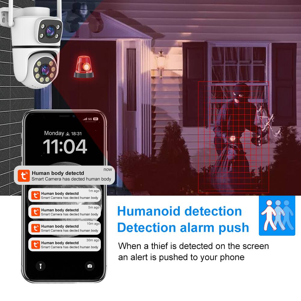 3 U 1 1 U 1 It. SG DE

Monday 18:31 11:04 now

Human body detected
Smart Camera has detected human body

Human body detected
Smart Camera has detected human body 1m ago

Human body detected
Smart Camera has detected human body 5m ago

Human body detected
Smart Camera has detected human body 10m ago

Human body detected
Smart Camera has detected human body push 30m ago

Human body detected
Smart Camera has detected human body

Humanoid detection
Detection alarm push

When a thief is detected on the screen an alert is pushed to your phone