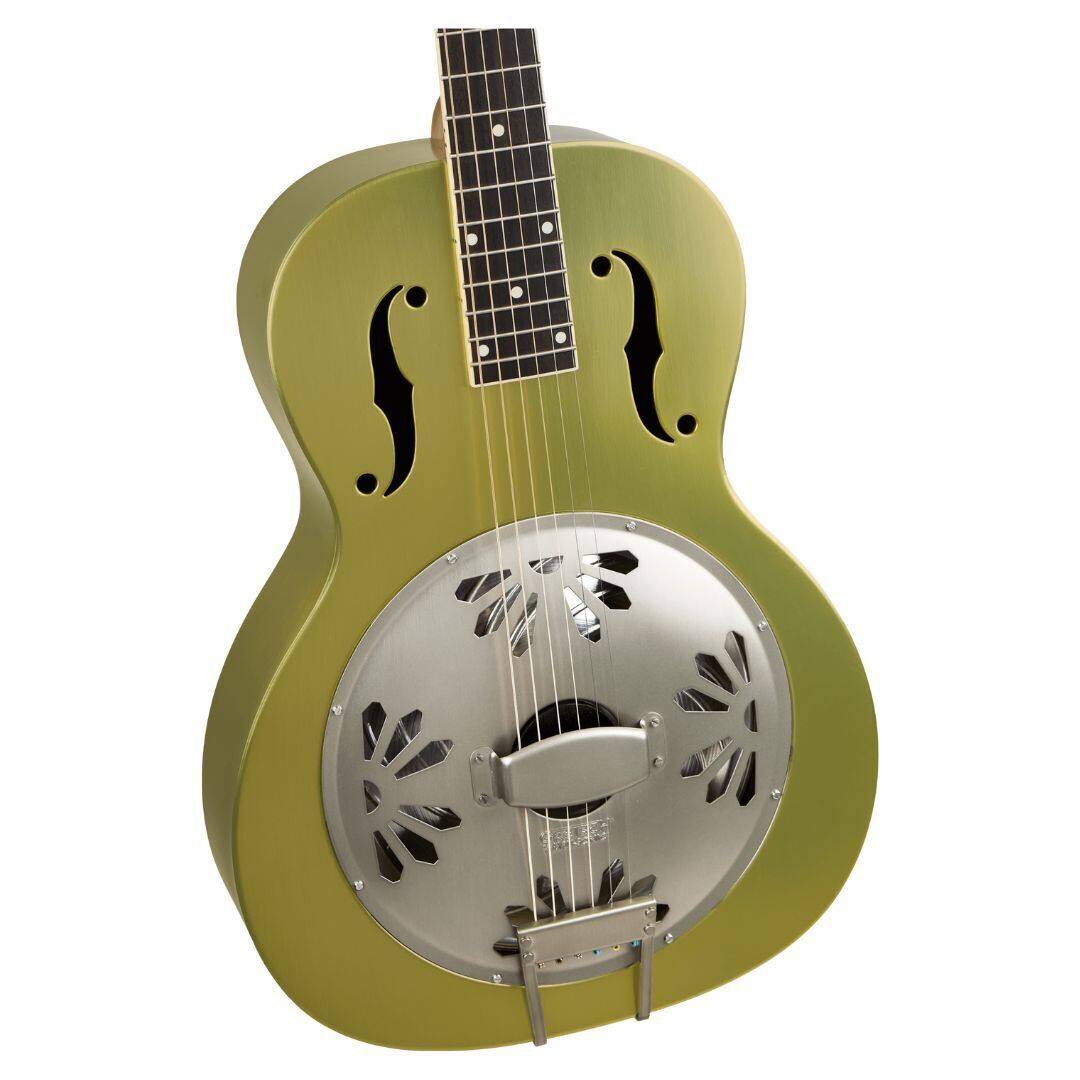 Left. Gretsch - Gretsch G9202 Honey Dipper Special, Round-Neck, Padauk Fingerboard, Bell Bronze.