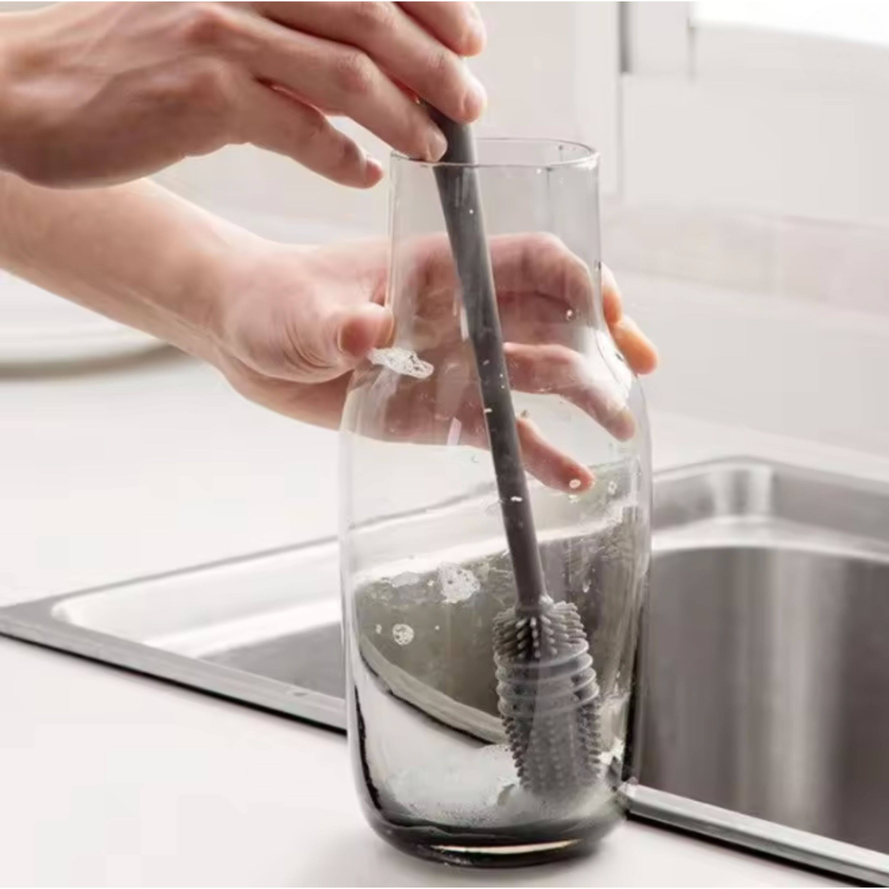 Left. Kitcheniva - Silicone Bottle Brush - Multi-Purpose Cleaning for Baby Bottles, Flasks, and Water Bottles.