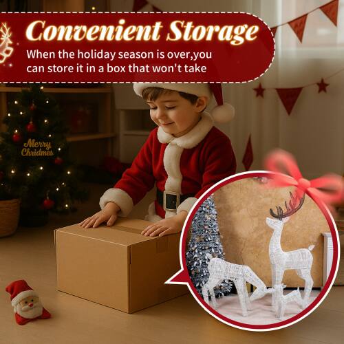 Convenient Storage  
When the holiday season is over, you can store it in a box that won't take up much space.