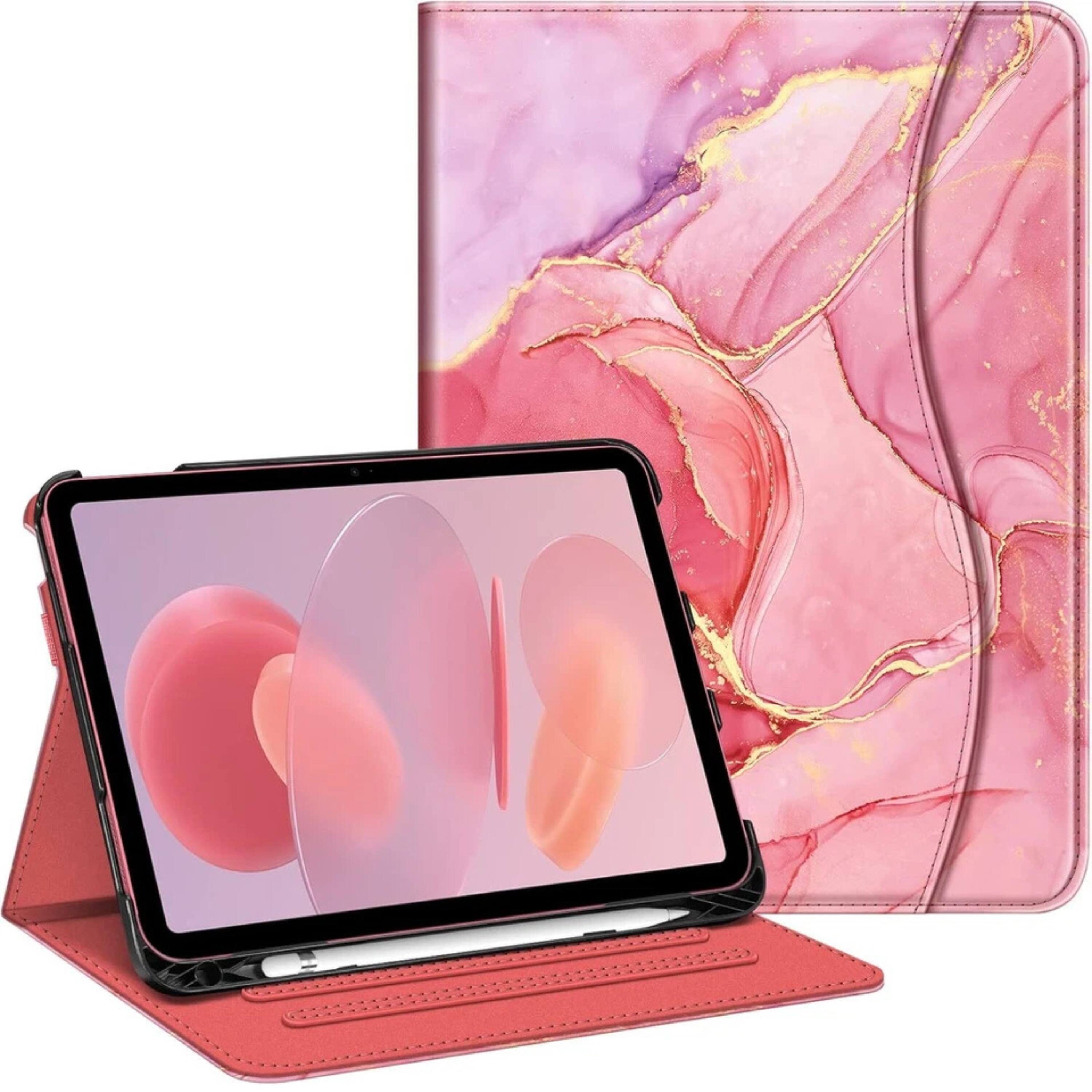 Kitcheniva - iPad 10th Generation 2022 Case With Stand And Pocket 10.9'' - Marble Pink