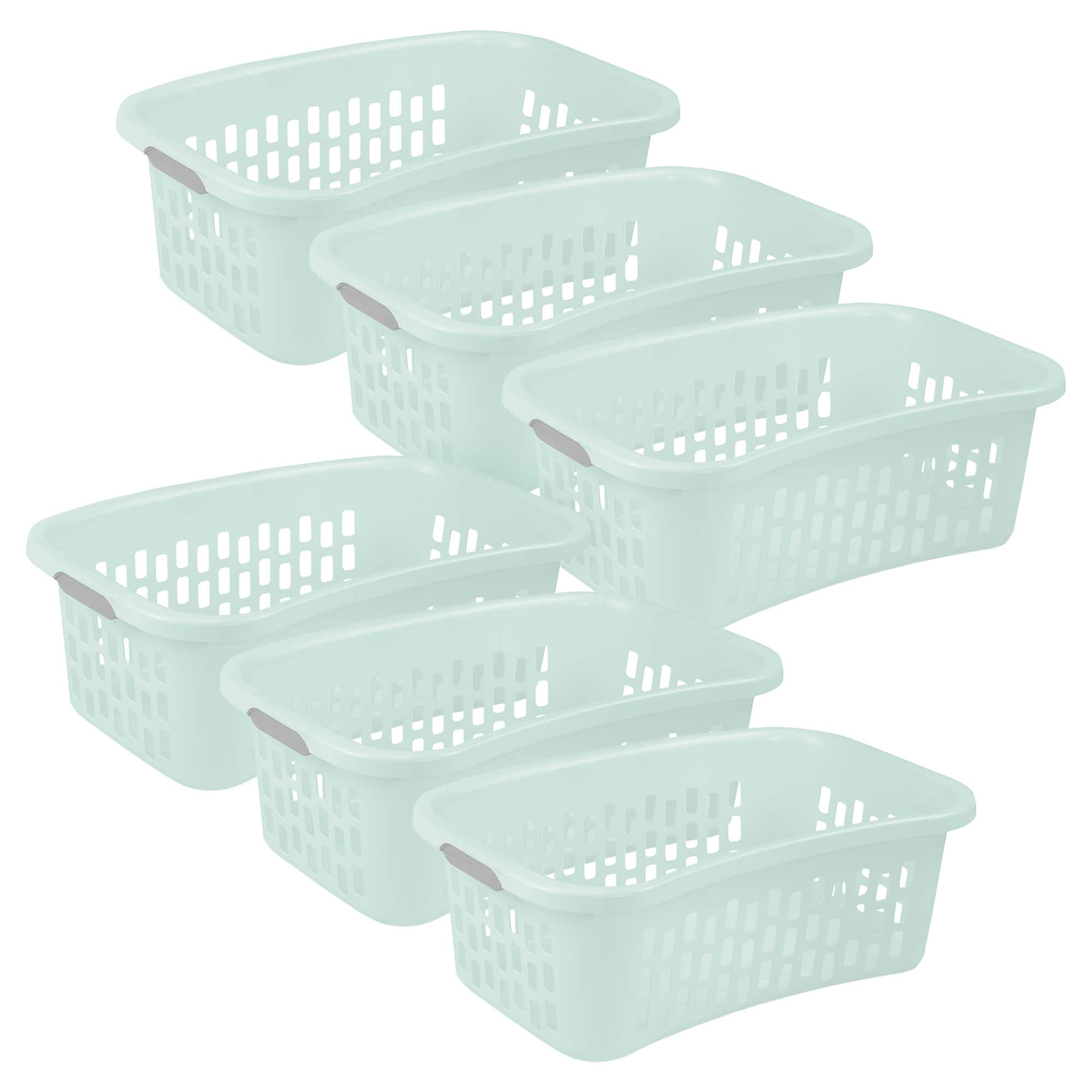 Sterilite - HipHold Laundry Basket, 1.5 Bushel Plastic Clothes Hamper, 6 Pk - Mint
