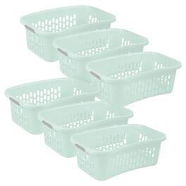 Sterilite - HipHold Laundry Basket, 1.5 Bushel Plastic Clothes Hamper, 6 Pk - Mint