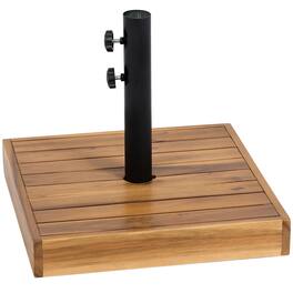 Outsunny - Square Patio Umbrella Base, 42 lbs. Concrete Heavy Duty Umbrella Base with Holder for 1.25"/1.5" Poles for Outdoor - Teak