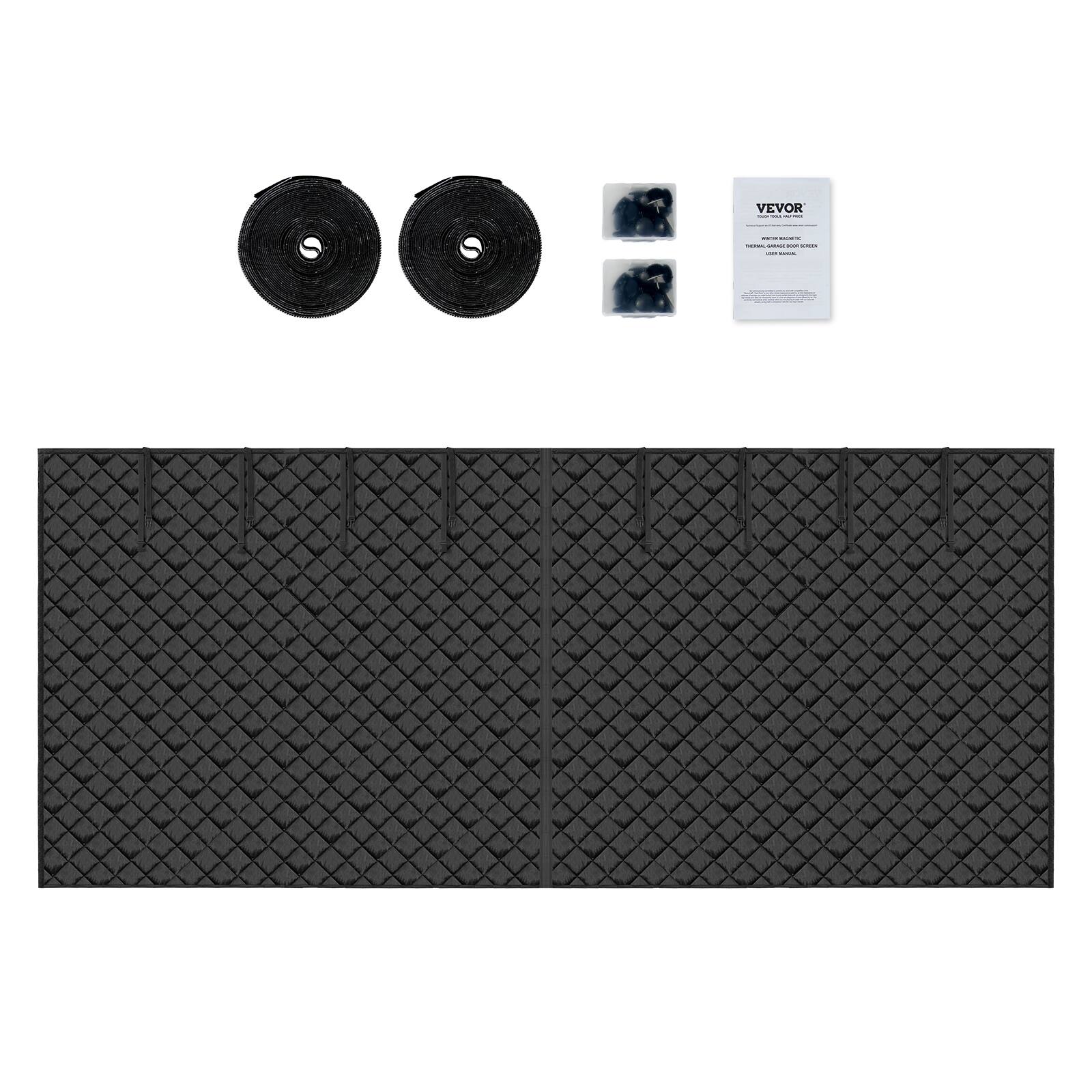 Alt View 5. VEVOR - Garage Door Screen for Winter, 16x7FT, Garage Door Insulation Kit, Magnetic Thermal Insulated Door Curtain - Black.