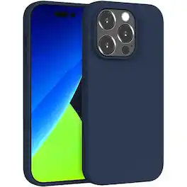 Entronix - Case for iPhone 15 Pro - Soft-Touch Silicone - Navy Blue