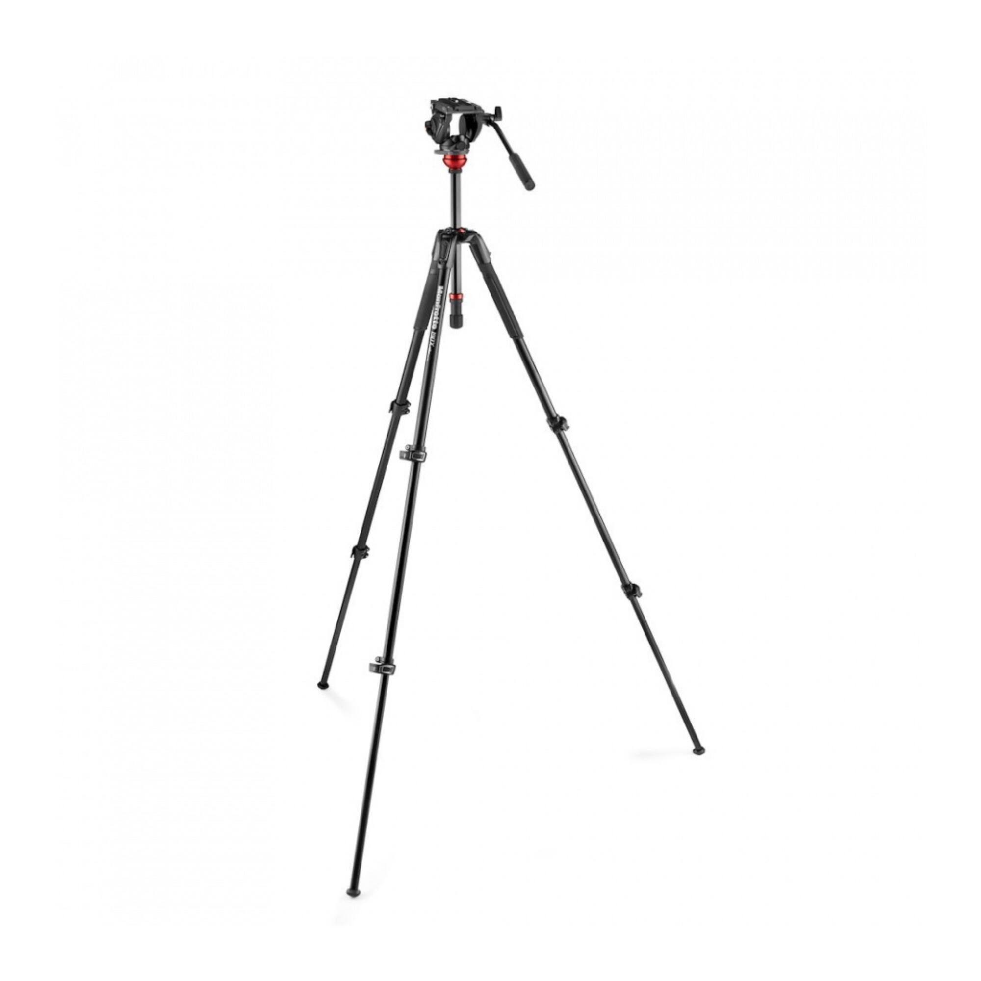 Left. Manfrotto - Manfrotto 500 Fluid Video Head Flat Base with Lightweight 190X Aluminum Tripod.