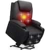 Front. KERDOM - Massage Recliner with Heat, Power Lift, Cup Holder, Electric Single Reclining Sofa Chair Theater Seat with Massage - Black.
