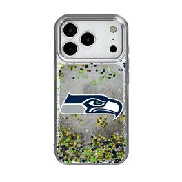 Keyscaper - NFL - Seattle Seahawks iPhone Glitter Case with Confetti Design - 15 - Multicolor