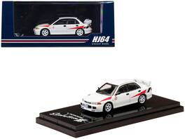 Hobby Japan - Mitsubishi Lancer RS Evolution III RHD (Right Hand Drive) Scortia Rally Stripes 1/64 Diecast Model Car - White with Red