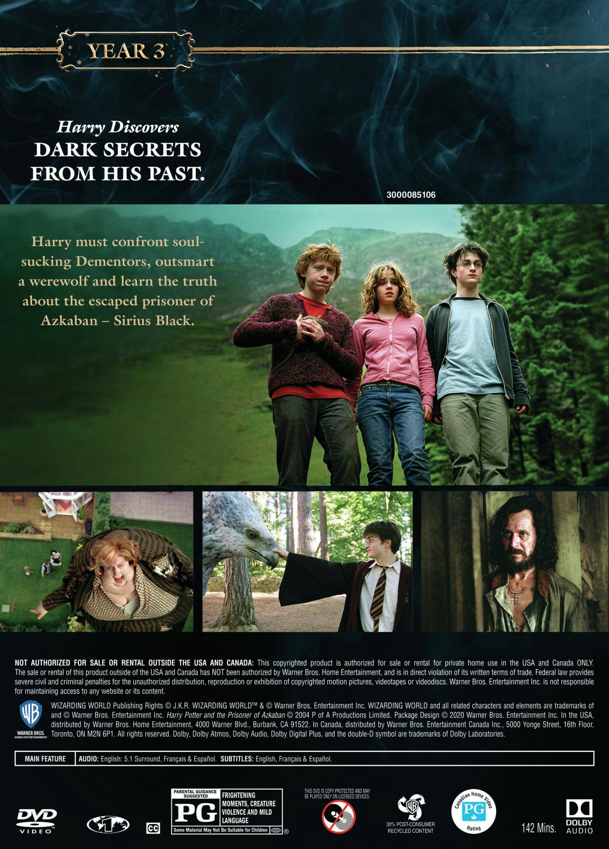Back. Harry Potter and the Prisoner of Azkaban (Dark Arts/LL/DVD) [DVD].