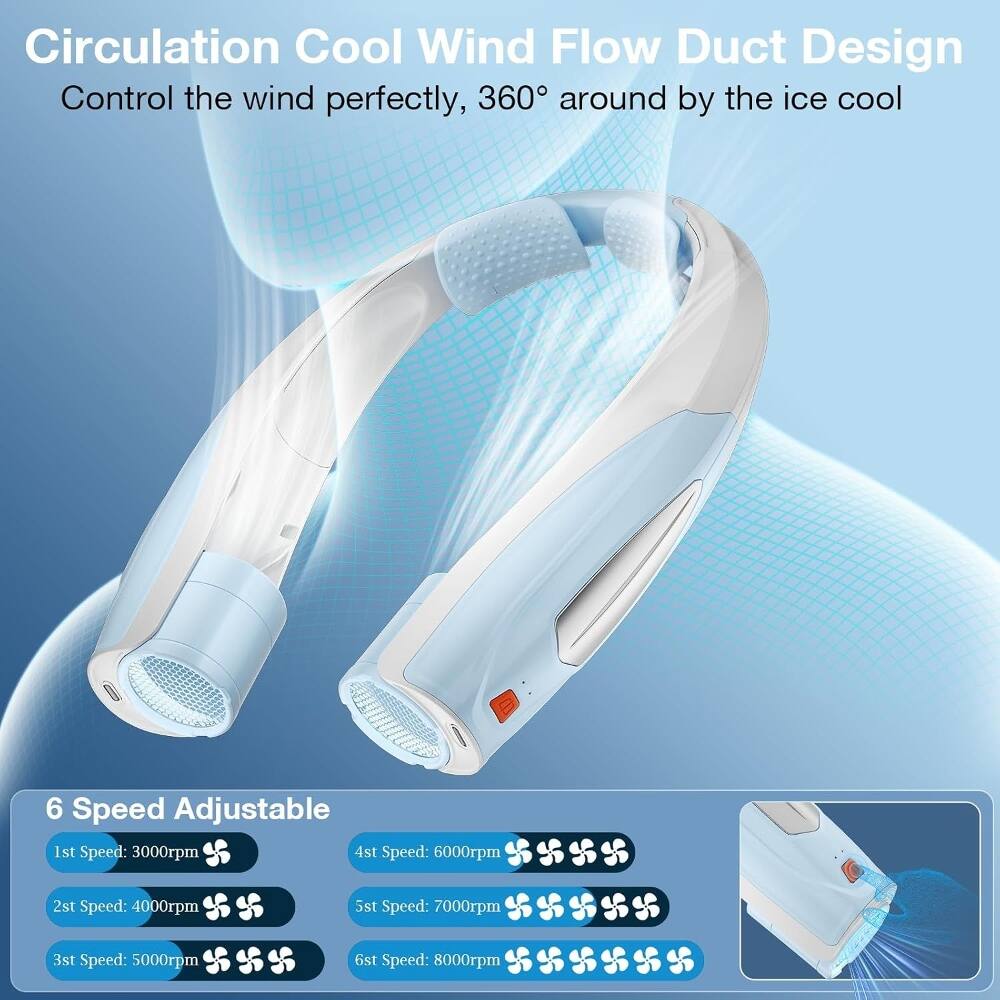 Circulation Cool Wind Flow Duct Design  
Control the wind perfectly, 360° around by the ice cool  

6 Speed Adjustable  
1st Speed: 3000rpm  
2nd Speed: 4000rpm  
3rd Speed: 5000rpm  
4th Speed: 6000rpm  
5th Speed: 7000rpm  
6th Speed: 8000rpm