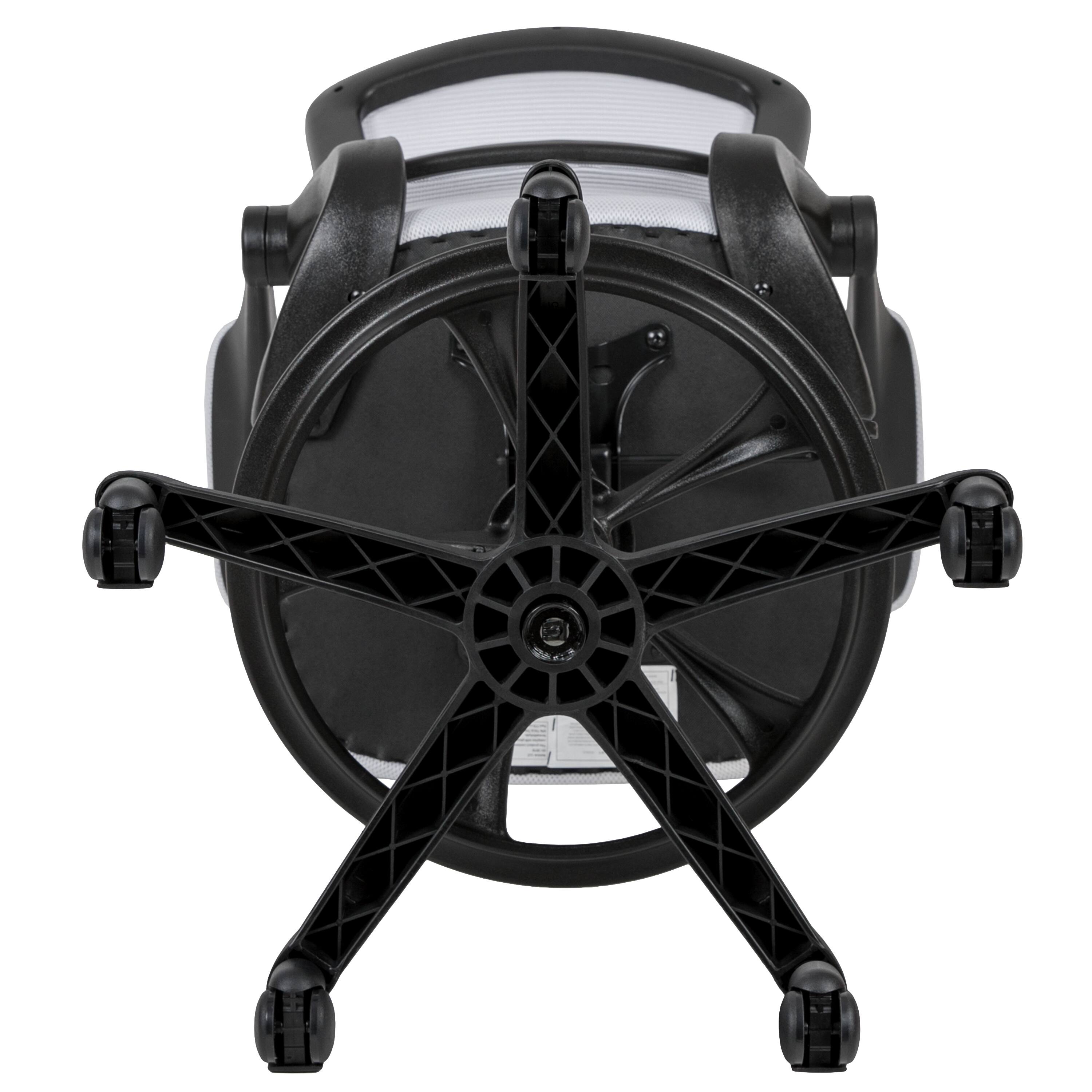 Alt View 9. Emma + Oliver - Mid-Back Mesh Ergonomic Drafting Chair with Foot Ring and Flip-Up Arms - White.