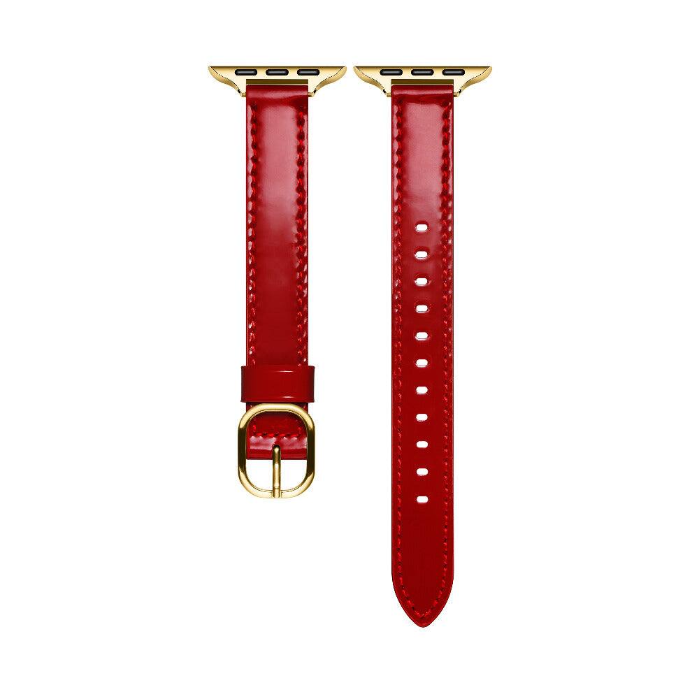 Left. Posh Tech - Carmen Patent Leather Band for Apple Watch - Crimson.