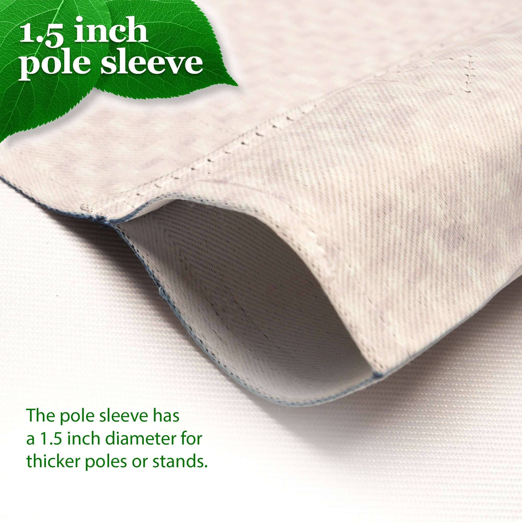 1.5 inch pole sleeve

The pole sleeve has a 1.5 inch diameter for thicker poles or stands.