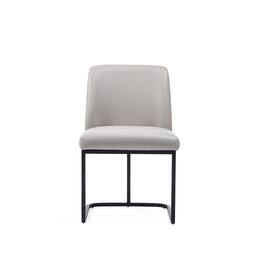 Manhattan Comfort - Serena Modern Metal Vegan Leather Dining Chair - Light Gray