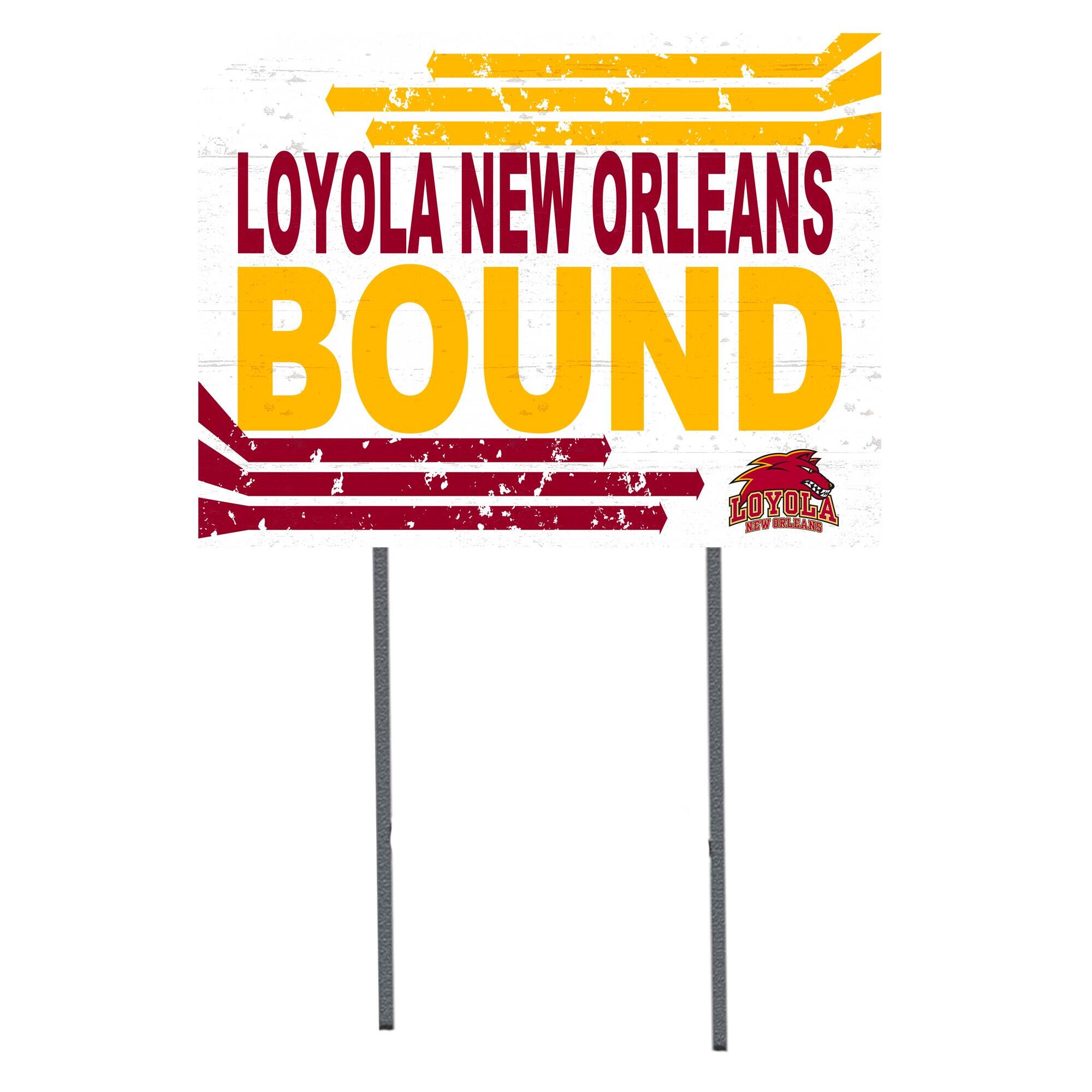 White Loyola New Orleans Wolf Pack 18" x 24" Bound Yard Sign