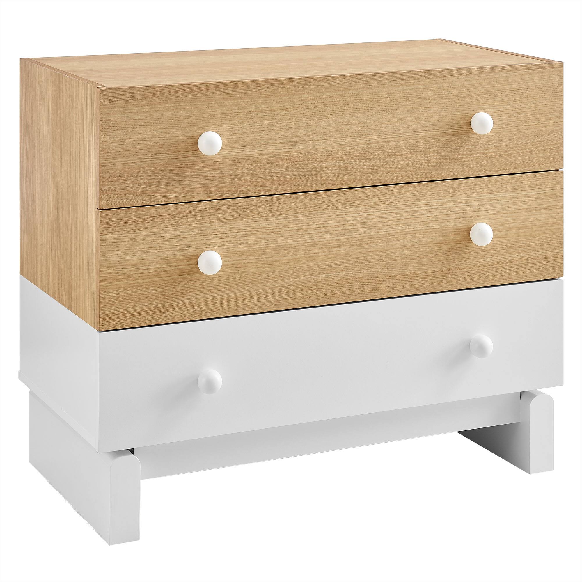 Angle. Modway - Nolia 3-Drawer Color Block Dresser by Modway - Oak White.