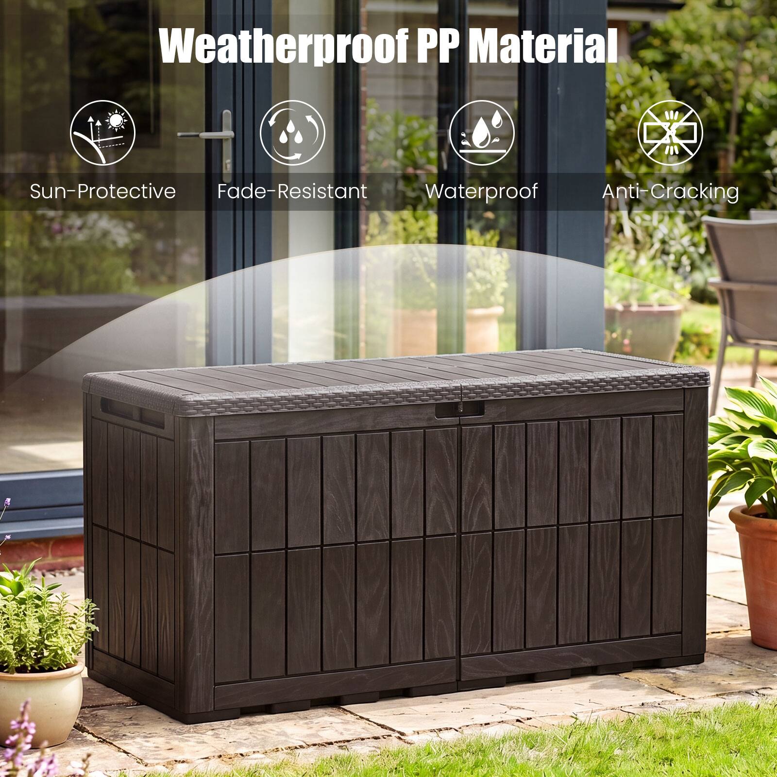 Weatherproof PP Material

- Sun-Protective
- Fade-Resistant
- Waterproof
- Anti-Cracking