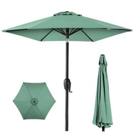 Best Choice Products - 7.5ft Heavy-Duty Outdoor Market Patio Umbrella w/ Push Button Tilt, Easy Crank - Seaglass
