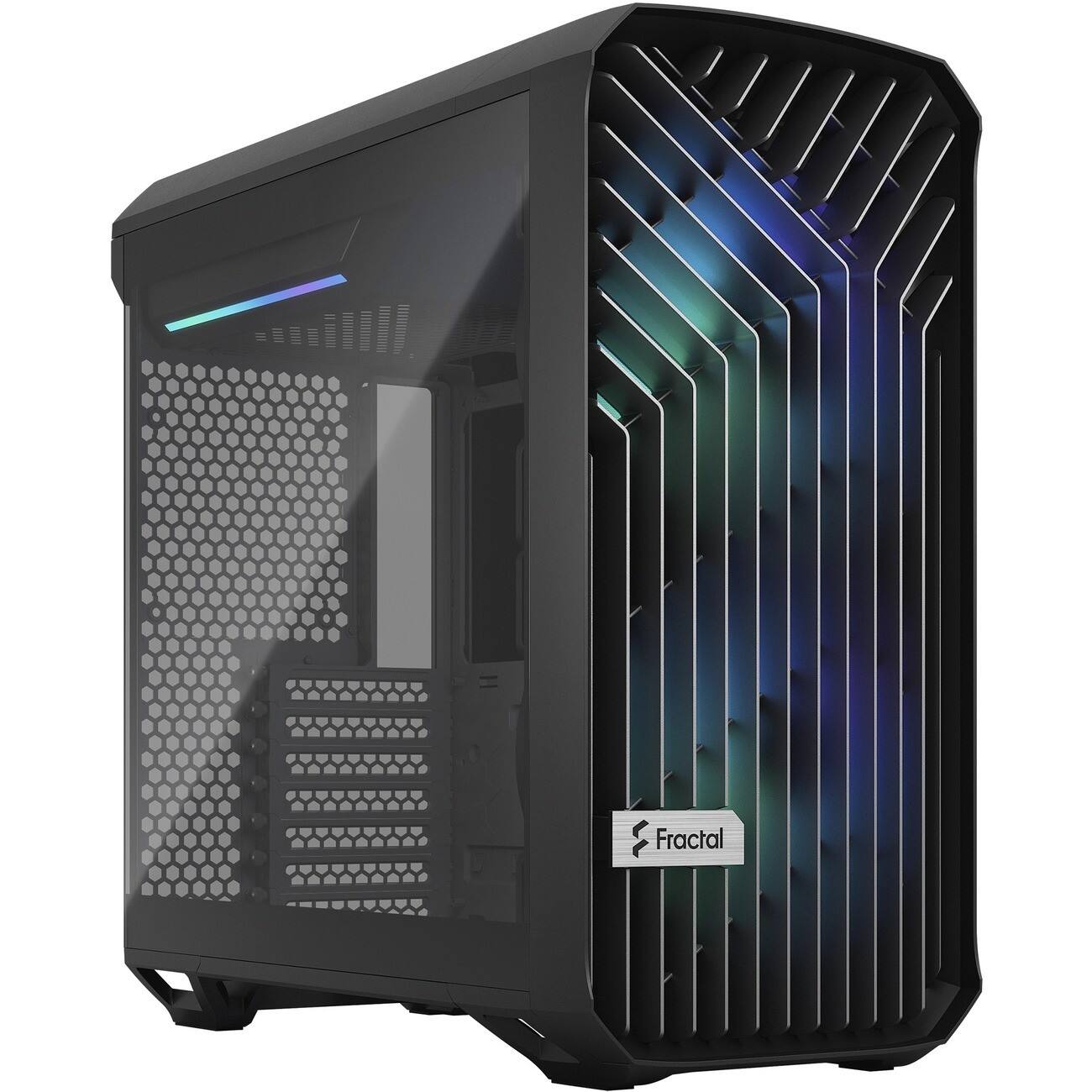 Left. Fractal Design - Fractal Design Torrent Compact RGB Black TG Light Tempered Glass High-Airflow ATX Computer Case - Black.