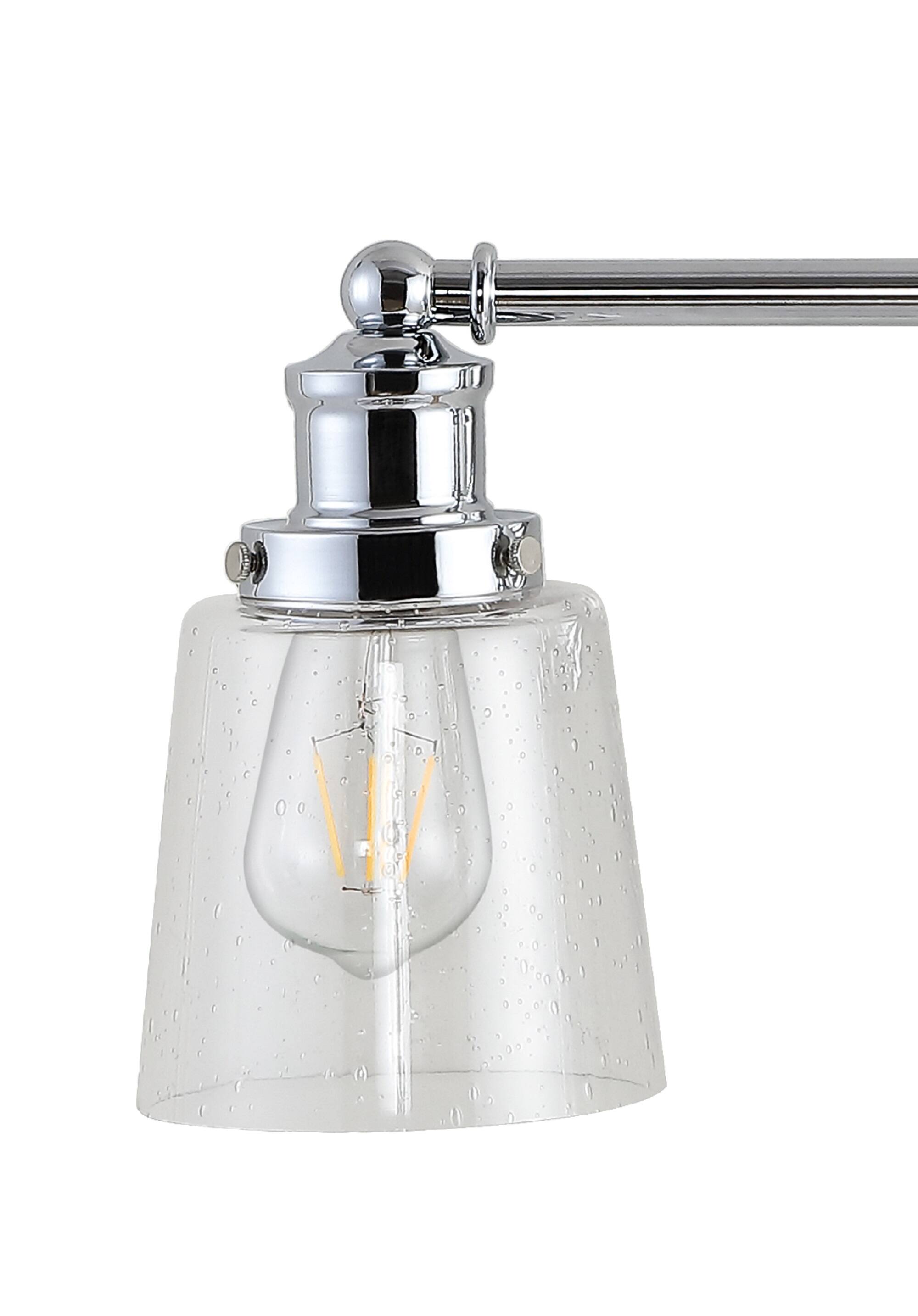 Alt View 4. Jonathan Y - Beverly 22.5" 3-Light Iron/Seeded Glass Classic Cottage LED Vanity Light, Chrome - Chrome.