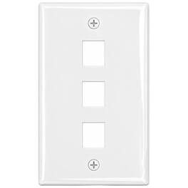 Cmple.com - 3 Port Keystone Wall Plate Single Gang for RJ45 Ethernet HDMI Coax & Audio - White