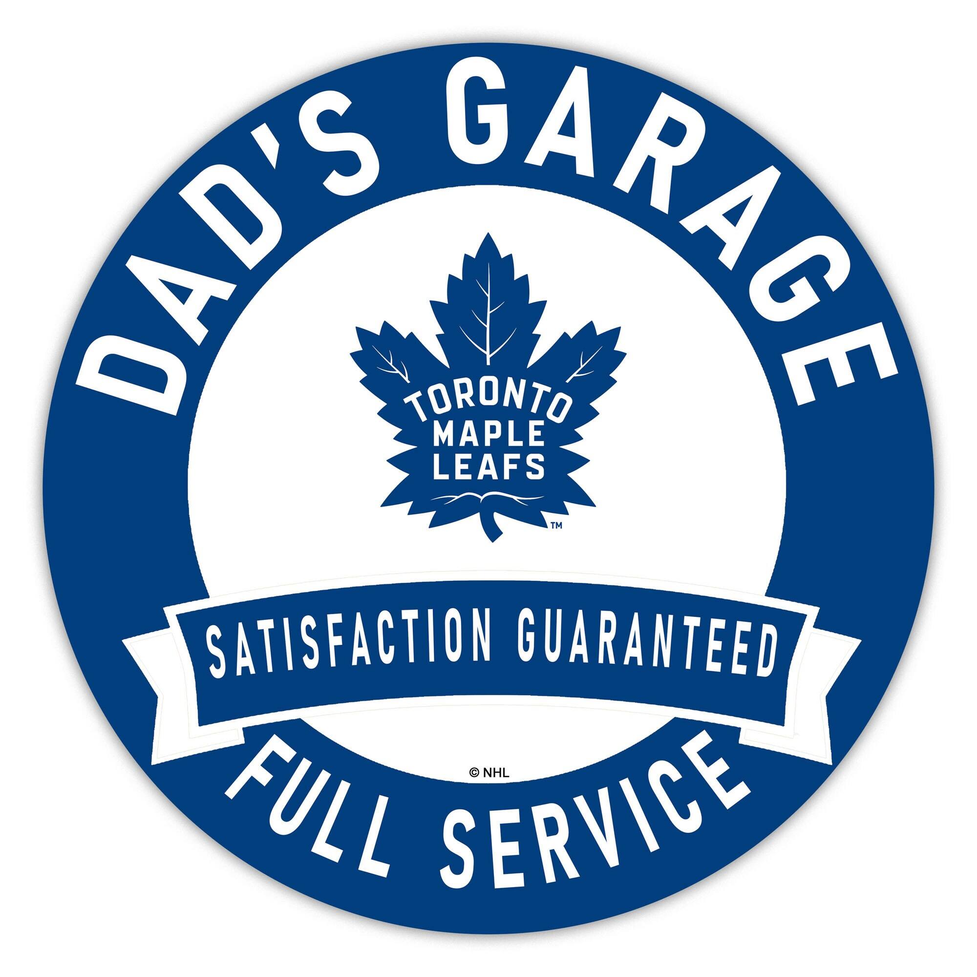DAD'S GARAGE  
TORONTO MAPLE LEAFS  
SATISFACTION GUARANTEED  
FULL SERVICE  
© NHL