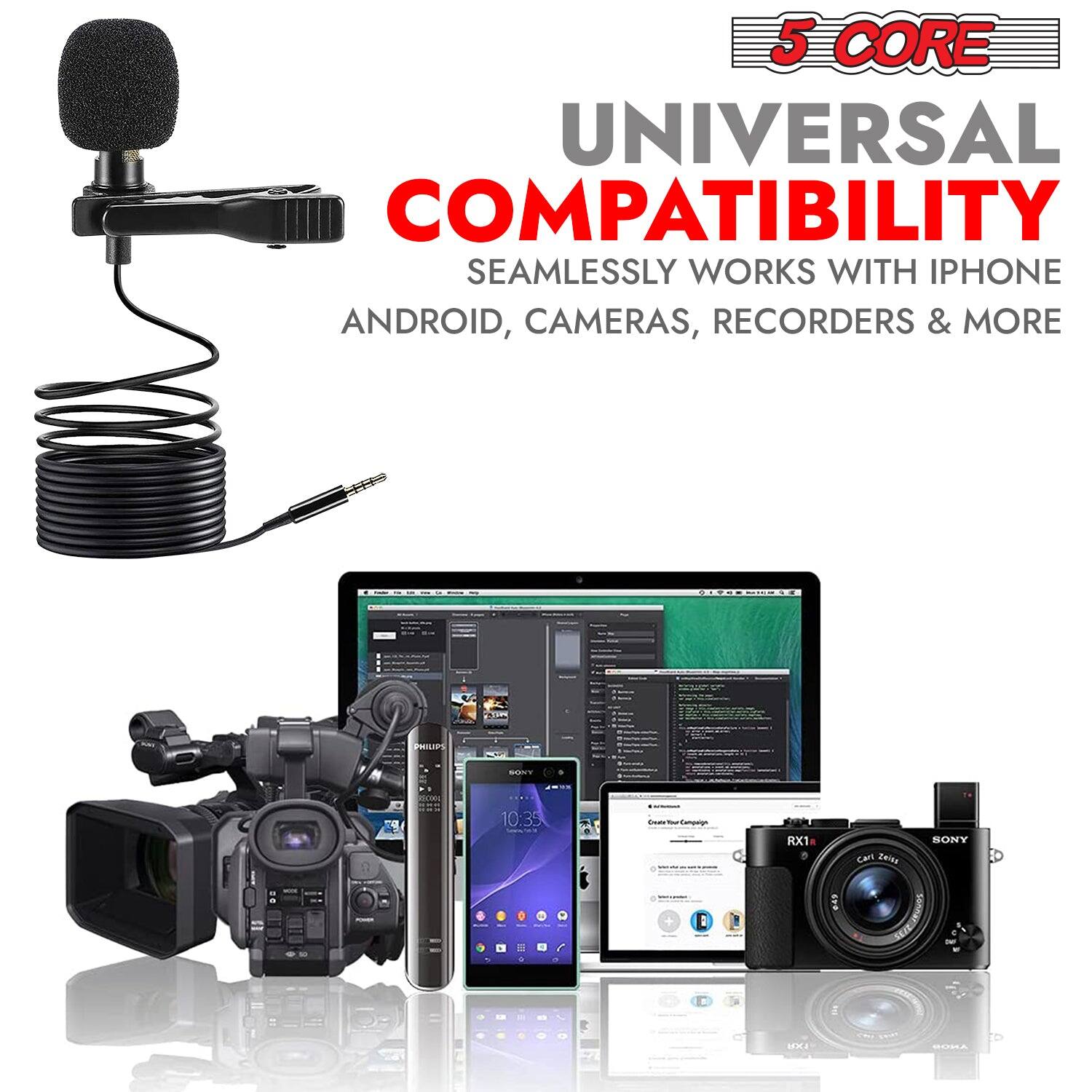 5 CORE UNIVERSAL COMPATIBILITY SEAMLESSLY WORKS WITH IPHONE ANDROID, CAMERAS, RECORDERS & MORE

PtnoP NVT 10:35 RX1 canl Teiu SONY I i Uws .