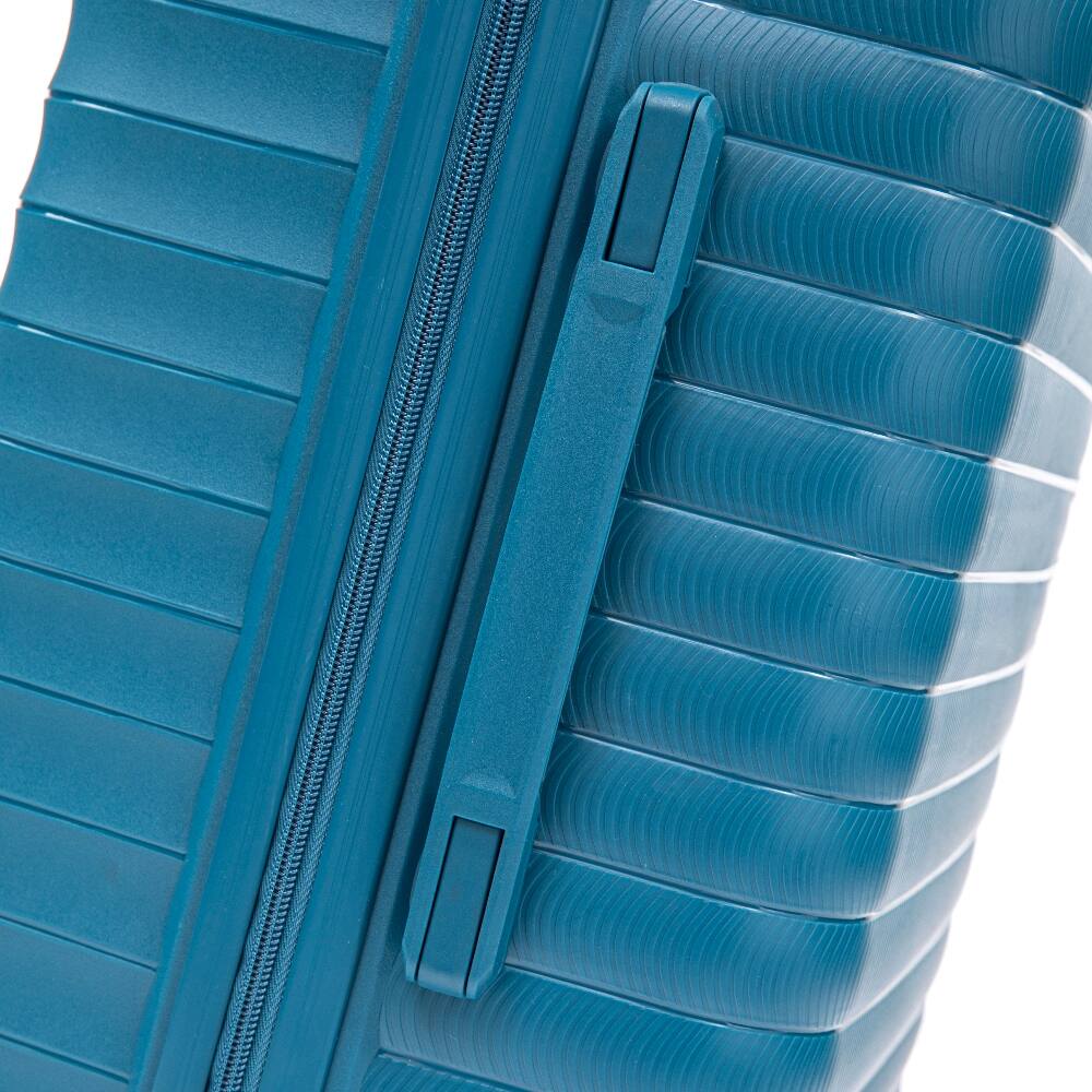 Angle. Ropilly - Ropilly 4 Piece Luggage Set Hardside Spinner Luggage with 14-Inch Cosmetic Case, Blue Suitcase Set - Blue.