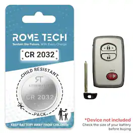 RomeTech - Replacement Battery for Key Fob - Toyota Land Cruiser 2008-2015 2 Pack