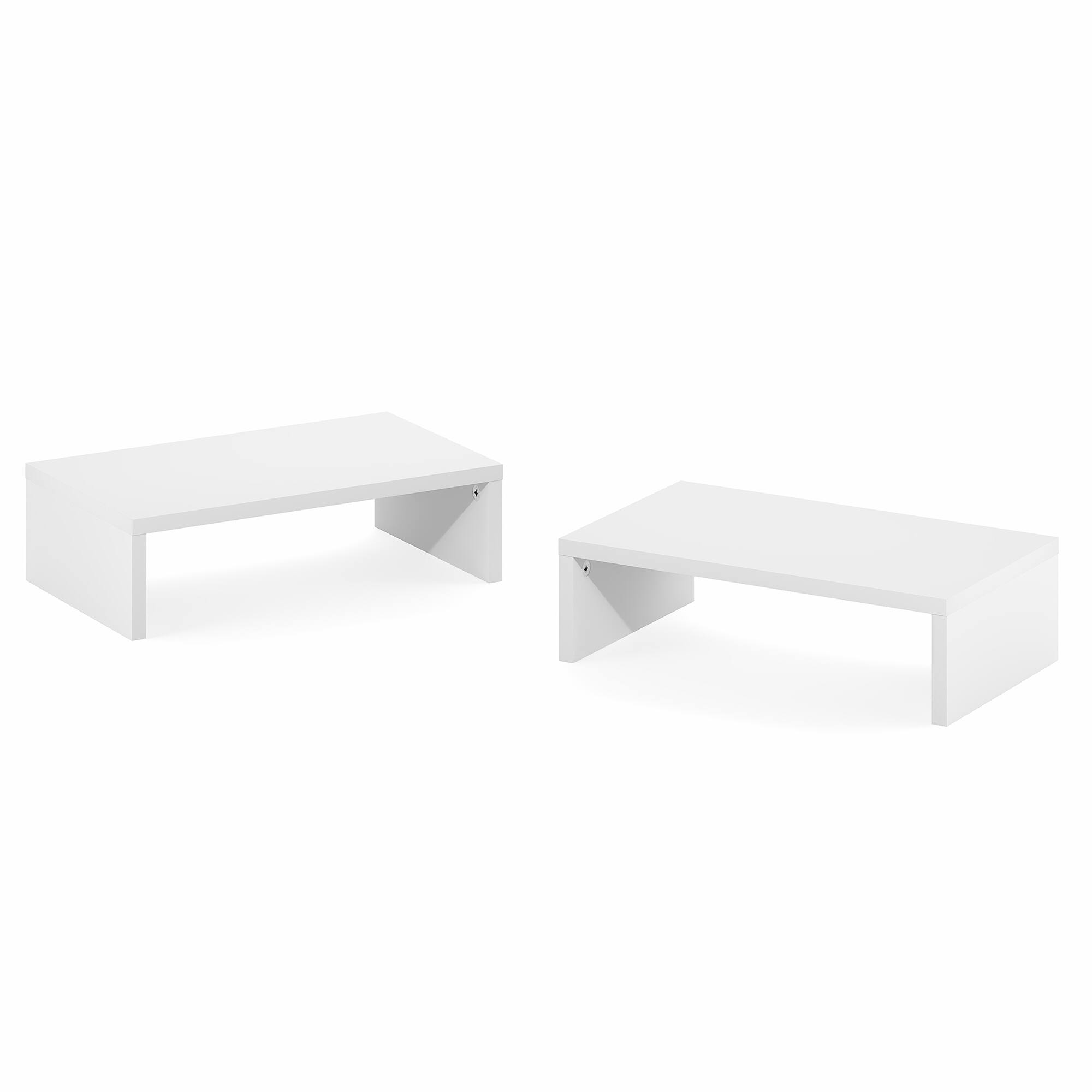 Alt View 7. Furinno - CLASSIC Stackable Separable Laptop Stand, Monitor Stand Riser Set of 2, Dual Monitor Riser, for Office Supplier - White.