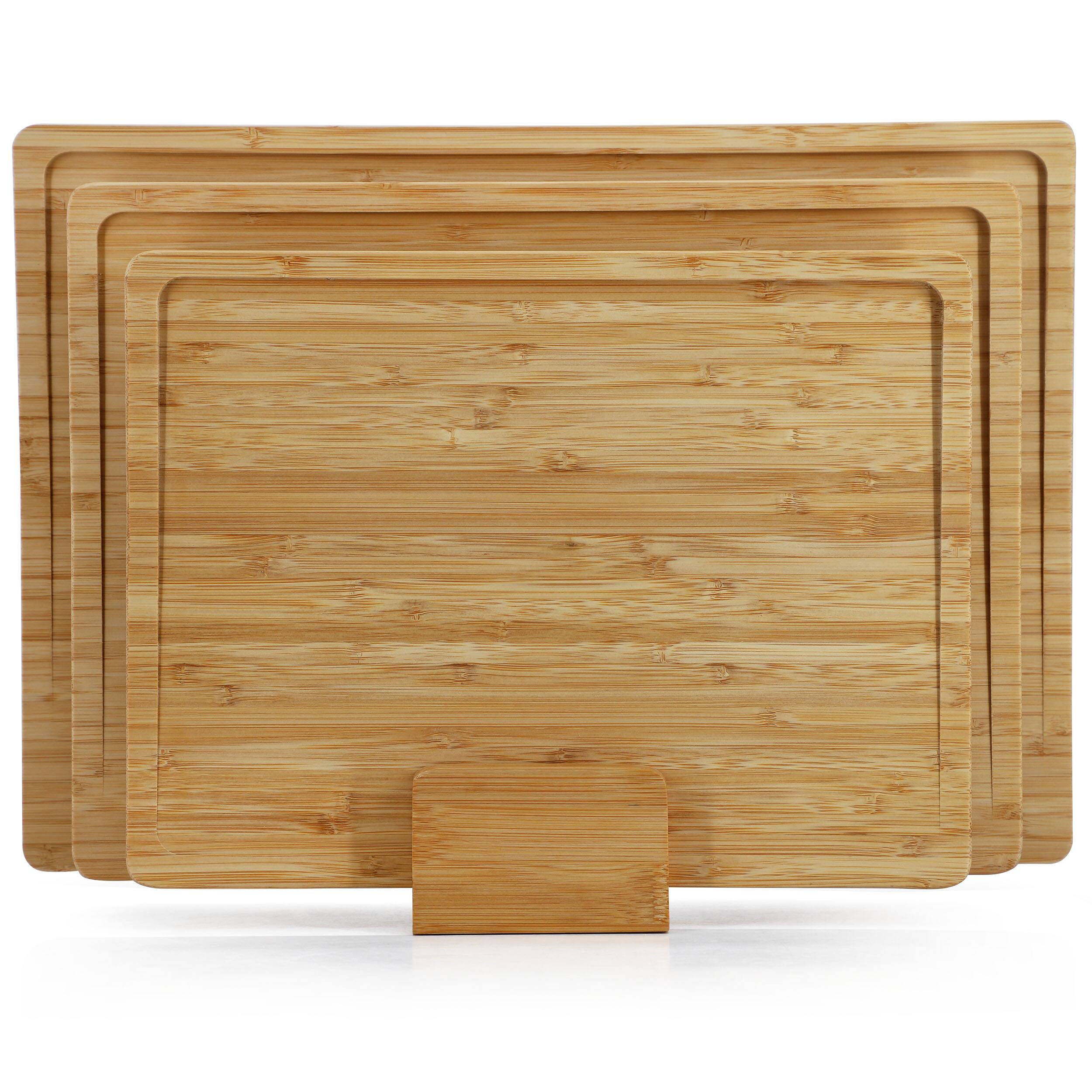 Alt View 2. MegaChef - MegaChef 3 Piece Natural Bamboo Cutting Board Set with Base - Brown.