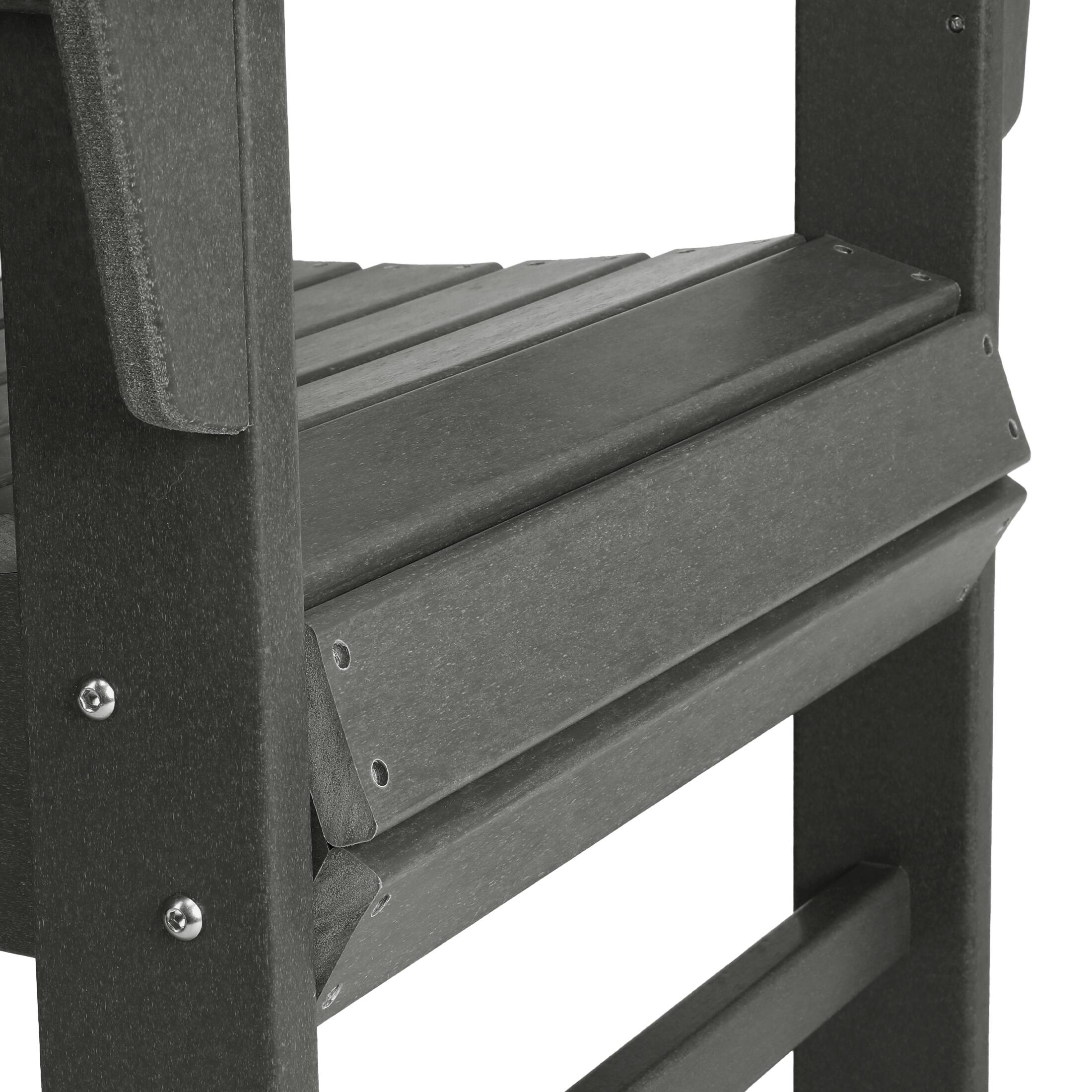 Alt View 6. WestinTrends - WestinTrends Ashore Outdoor Patio HDPE Plastic Modern Adirondack Dining Chair - Gray.
