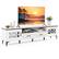 Front. Costway - Costway 71" TV Stand for TVs up to 80" with Open Compartment Side Cabinets & Drawers - White.
