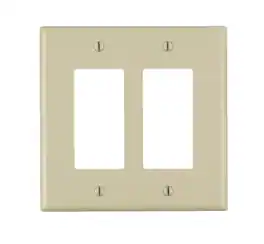 Leviton - Midway 2 gang Nylon Decorator Wall Plate 1 pk - Ivory