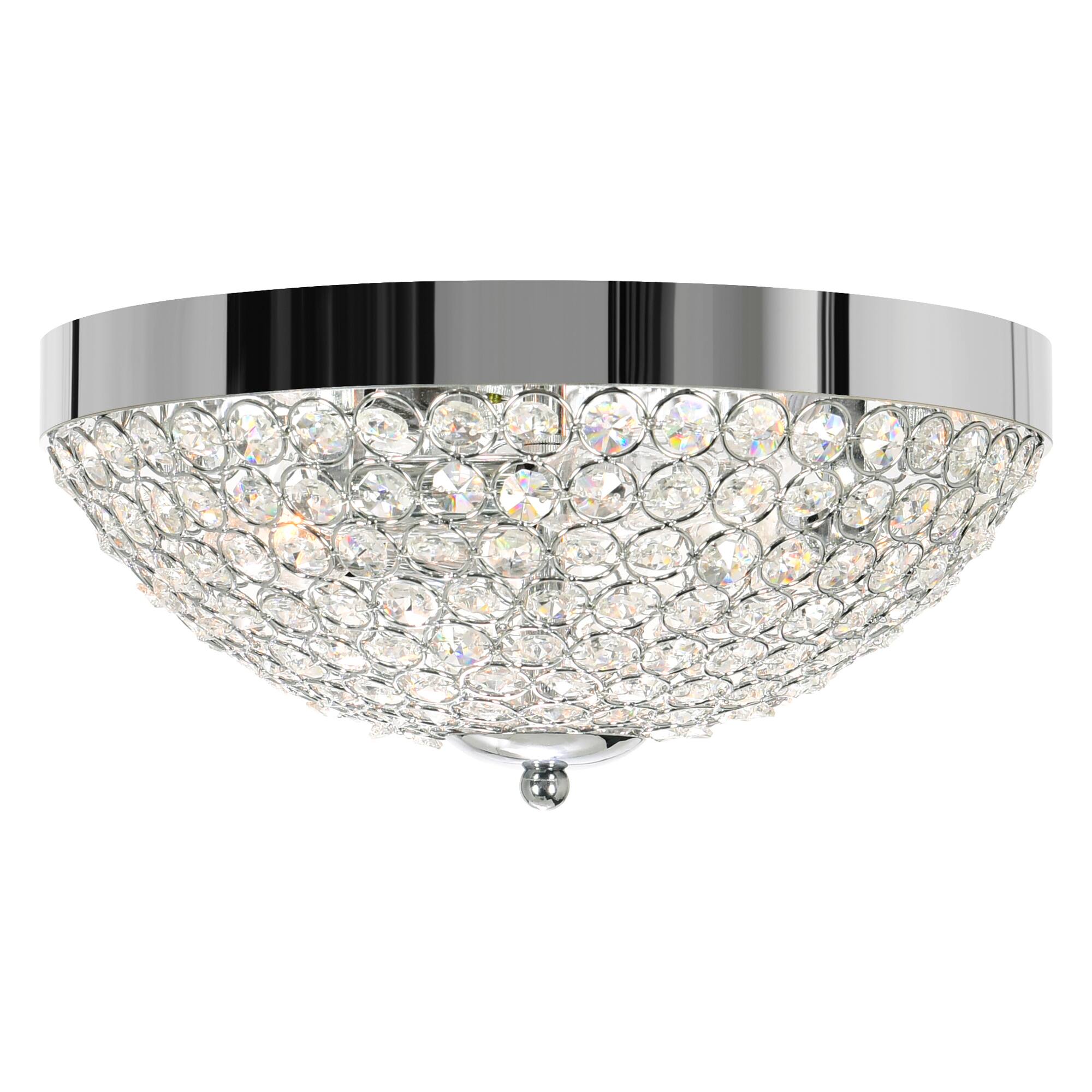 Angle. CWI Lighting - Globe 3 Light Bowl Flush Mount With Chrome Finish - Chrome.
