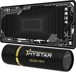 Hystar - Extended Gaming Mouse Pad | XXL 36" x 16" | 5mm Thick, Waterproof Surface, Smooth Polyester Fabric | Mainframe (Dark) - Black