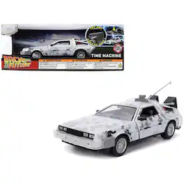 Jada - DMC DeLorean Time Machine Frost Brushed Metal w/ Lights – Back to the Future (1985) Hollywood Rides 1/24 - White