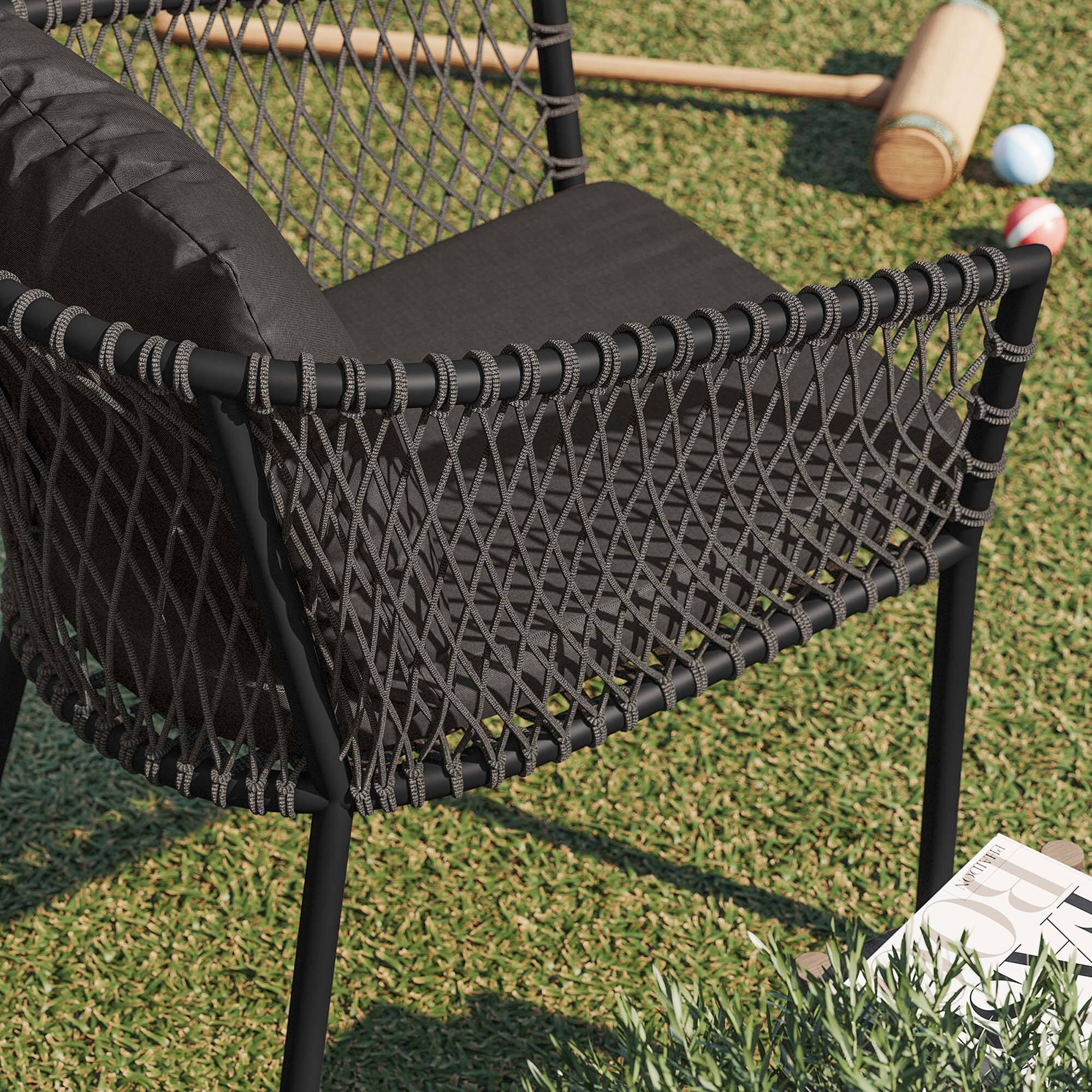 Back. Modway - Sailor Outdoor Patio Dining Armchair by Modway - Charcoal Charcoal.