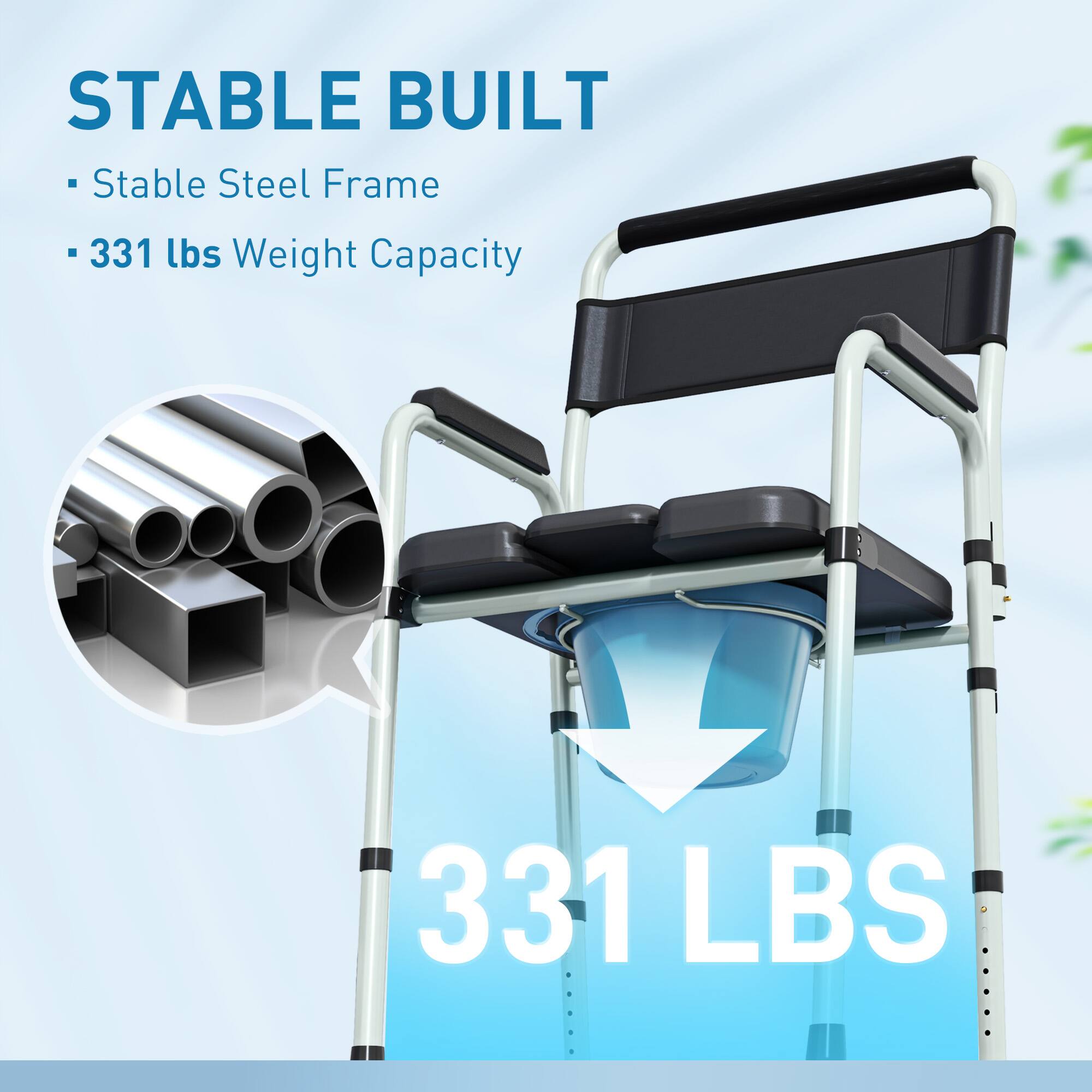 STABLE BUILT
Stable Steel Frame
331 lbs Weight Capacity
331 LBS