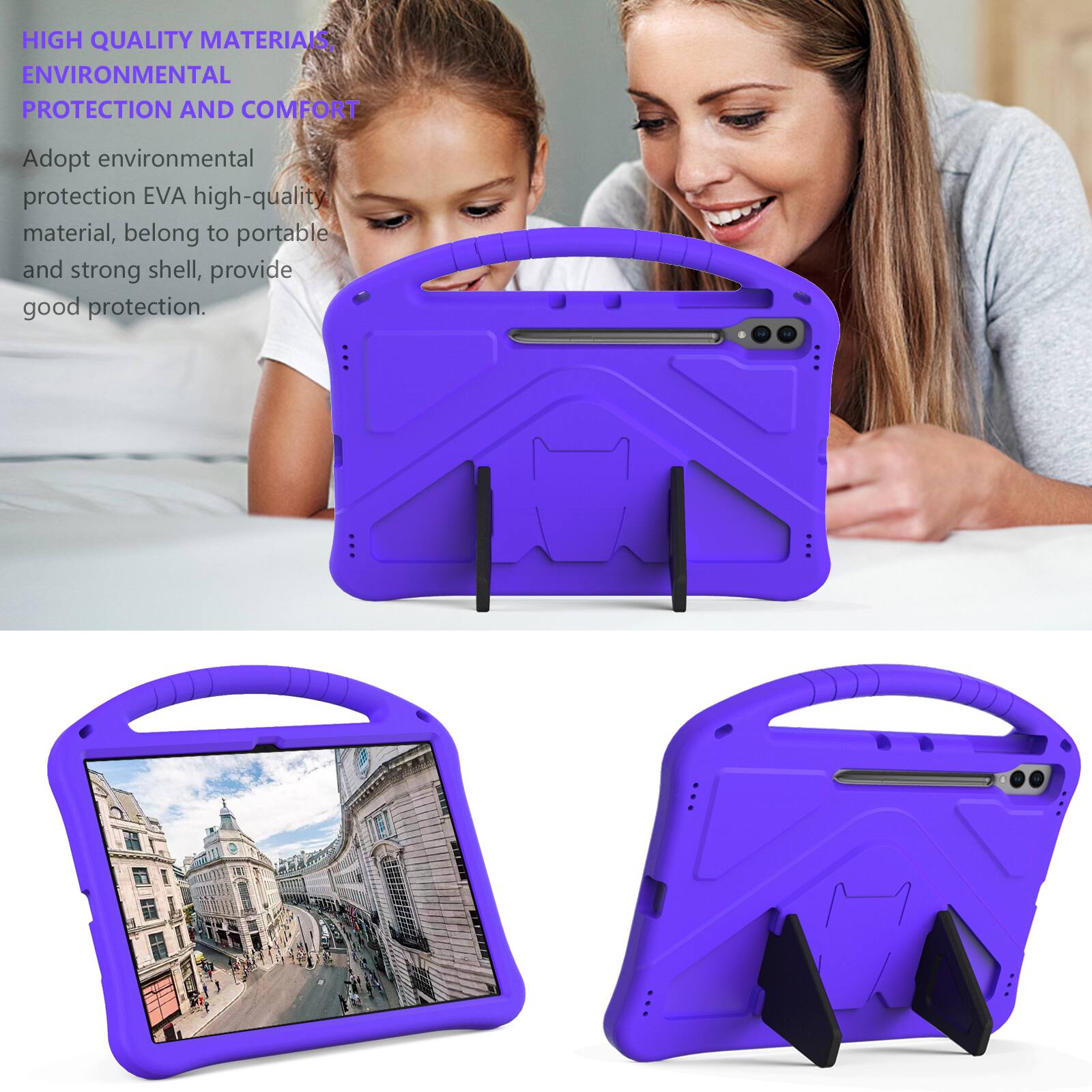 HIGH QUALITY MATERIALS, ENVIRONMENTAL PROTECTION AND COMFORT

Adopt environmental protection EVA high-quality material, belong to portable and strong shell, provide good protection.