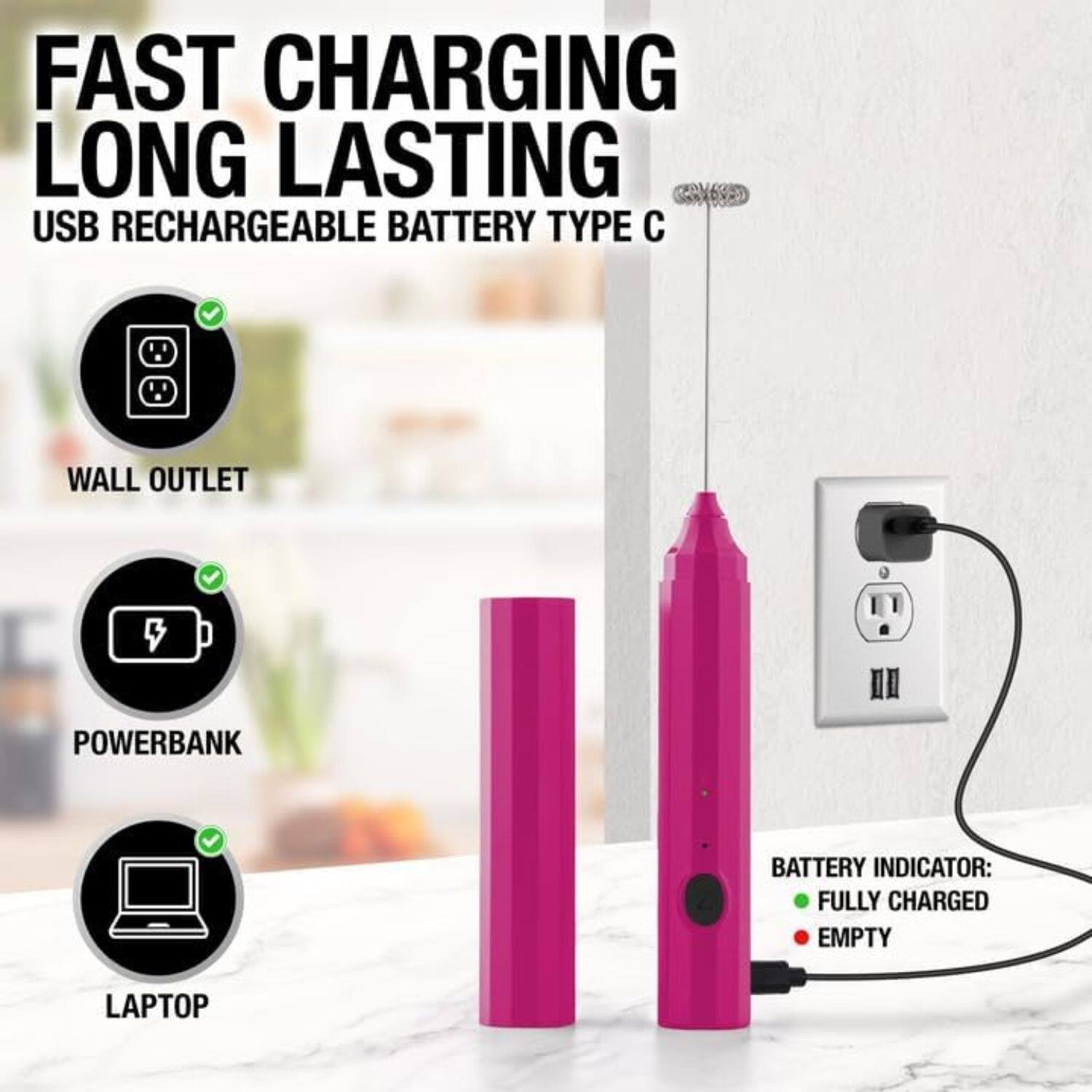 FAST CHARGING  
LONG LASTING  
USB RECHARGEABLE BATTERY TYPE C  

WALL OUTLET  
POWERBANK  
LAPTOP  

BATTERY INDICATOR:  
• FULLY CHARGED  
• EMPTY