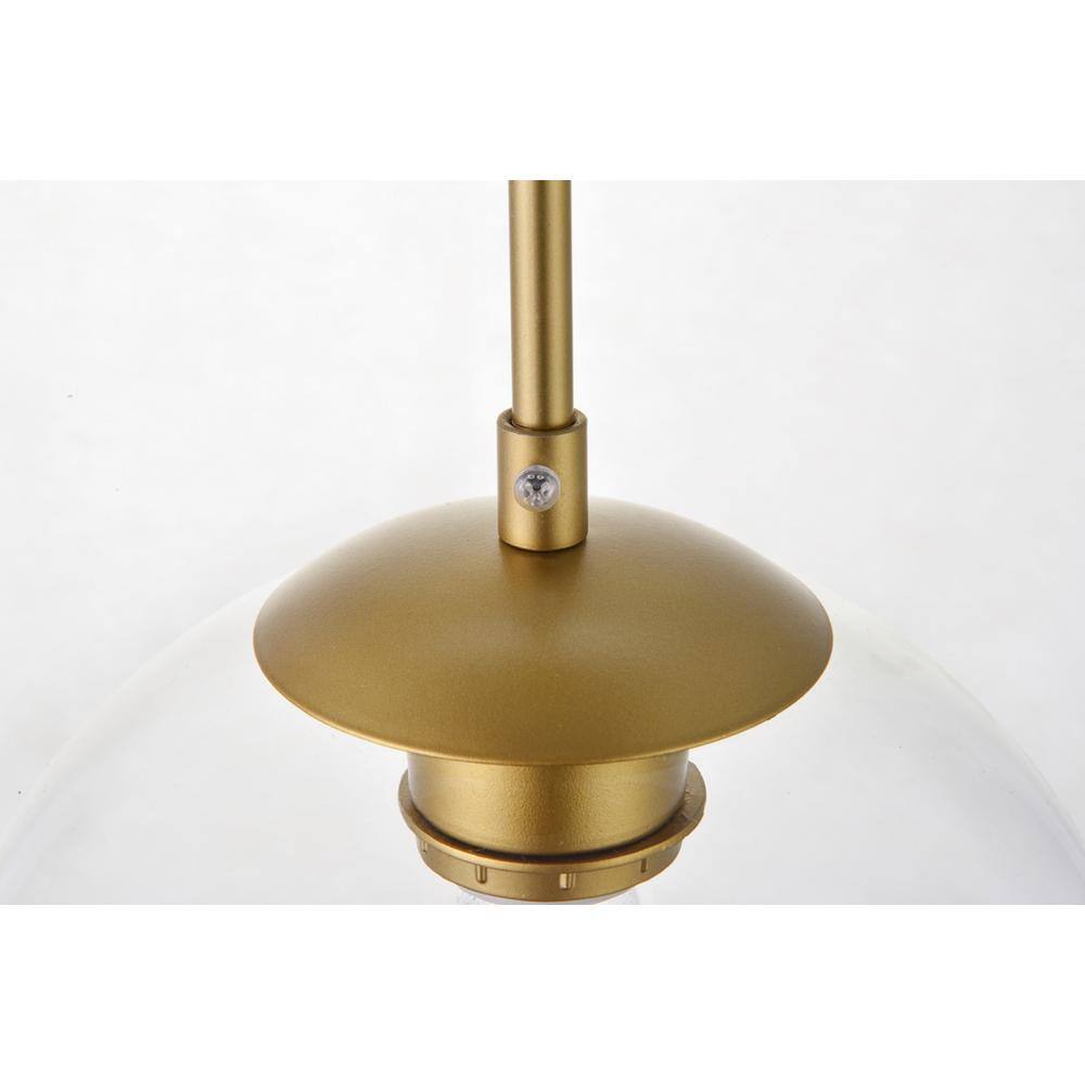 Left. Living District - Baxter 1 Light Brass Pendant With Clear Glass - Brass And Clear.