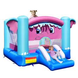 Gymax - Inflatable Bounce House 3-in-1 Elephant Theme Inflatable Castle without Blower