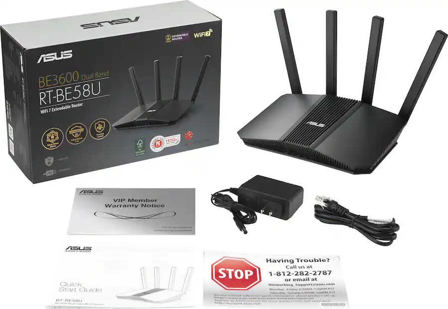 ASUS RT BE3600 Dual Band Wi Fi 7 Router Black RT-BE3600 - Best Buy