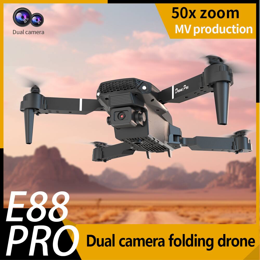 Dual camera 50x zoom MV production  
E88 PRO Dual camera folding drone