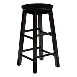 PJ Wood - Classic Round-Seat 29 Inch Tall Kitchen Counter Stools, Set of 2 - Black